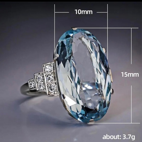 COPY - Blue Aquamarine large statement ring - Picture 4 of 4